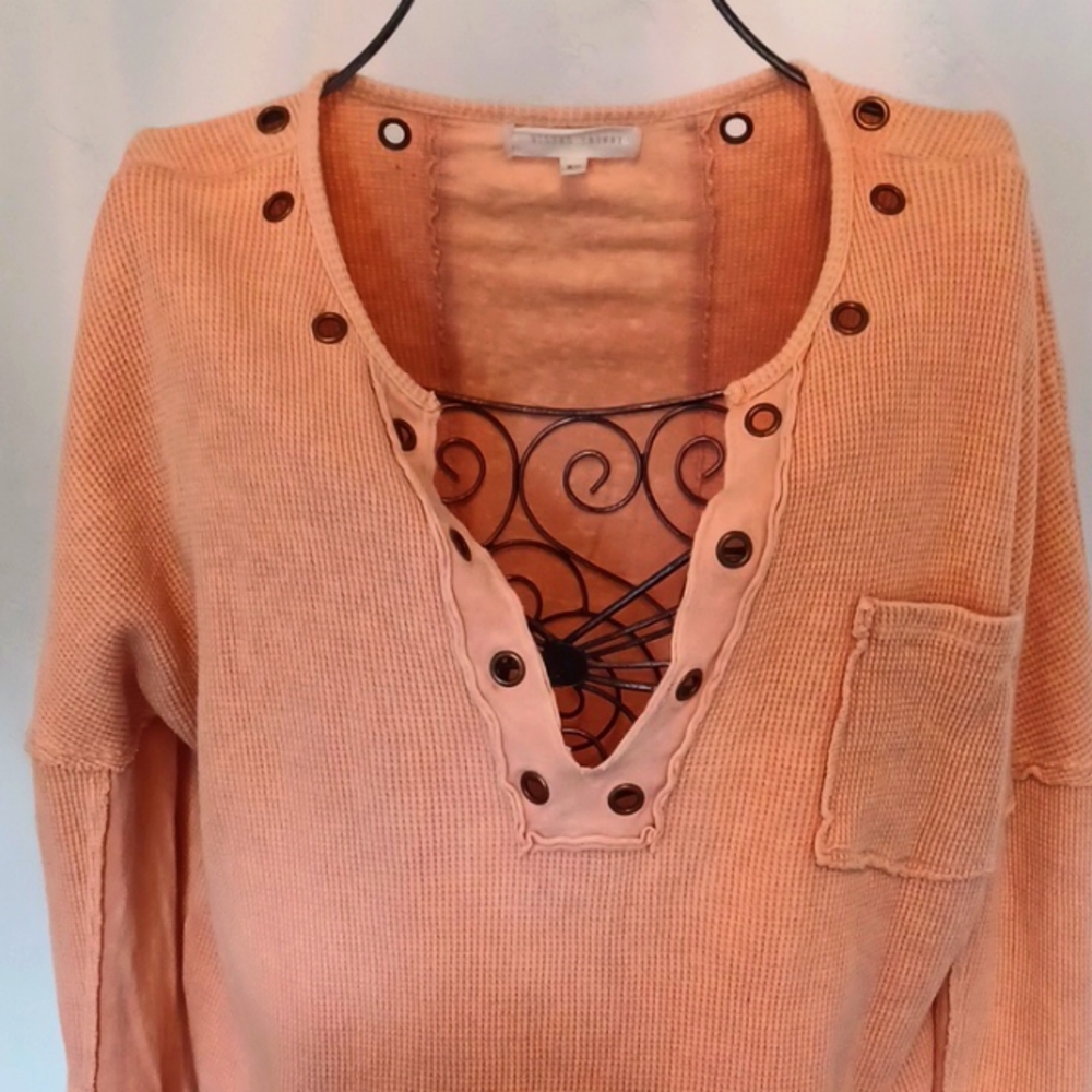 Gilded Intent Peach Long Sleeve Top